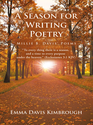 cover image of A SEASON FOR WRITING POETRY